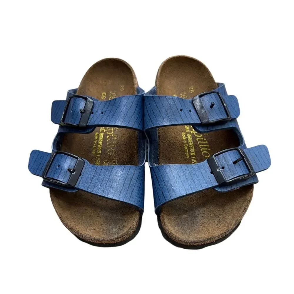 Papillio Birkenstock Arizona Kids Double Strap Sandals Blue Toddler Size 8
